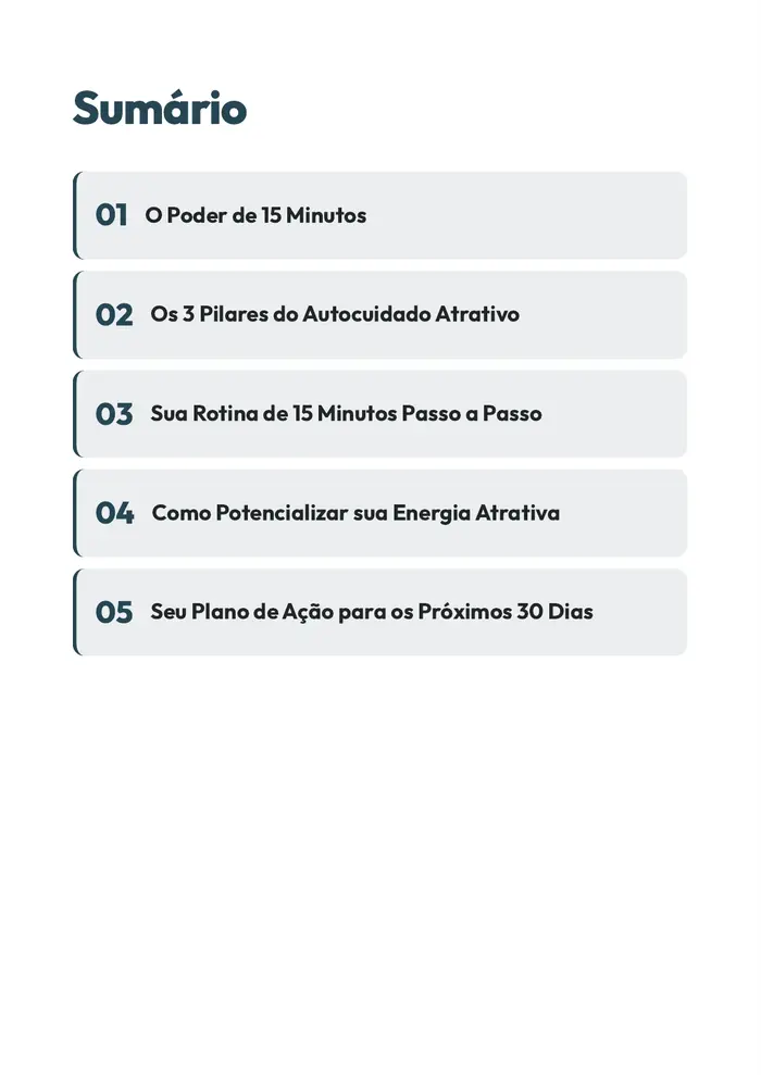 Página interna do e-book Rotina de Autocuidado
